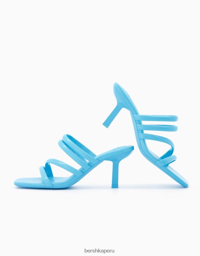 azul Bershka mujer sandalias de tacón con tiras tubulares 806J6B2195