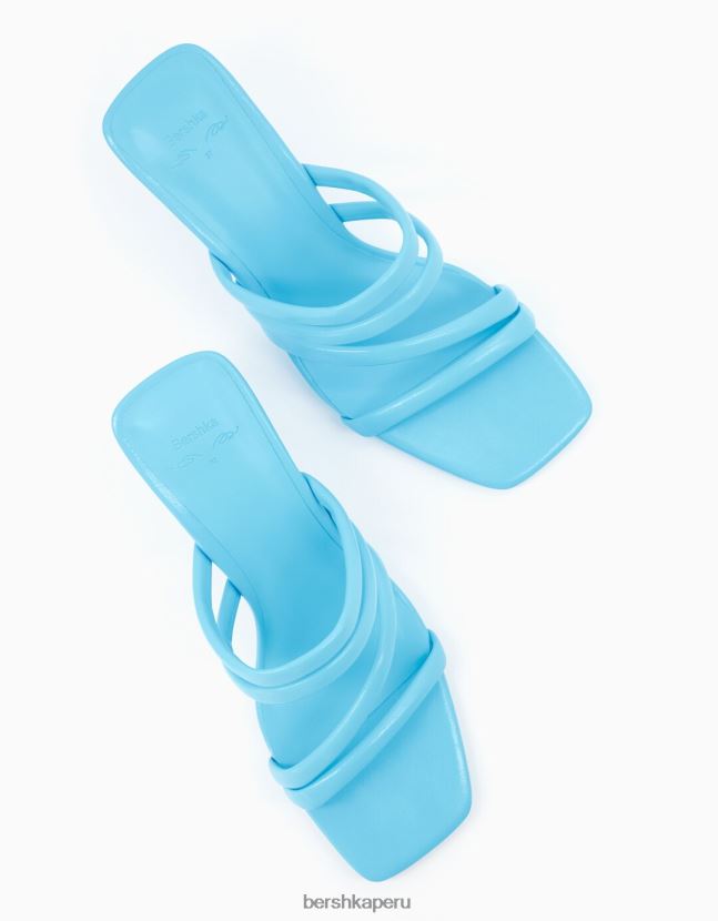 azul Bershka mujer sandalias de tacón con tiras tubulares 806J6B2195