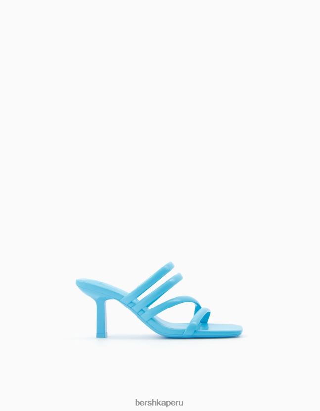 azul Bershka mujer sandalias de tacón con tiras tubulares 806J6B2195