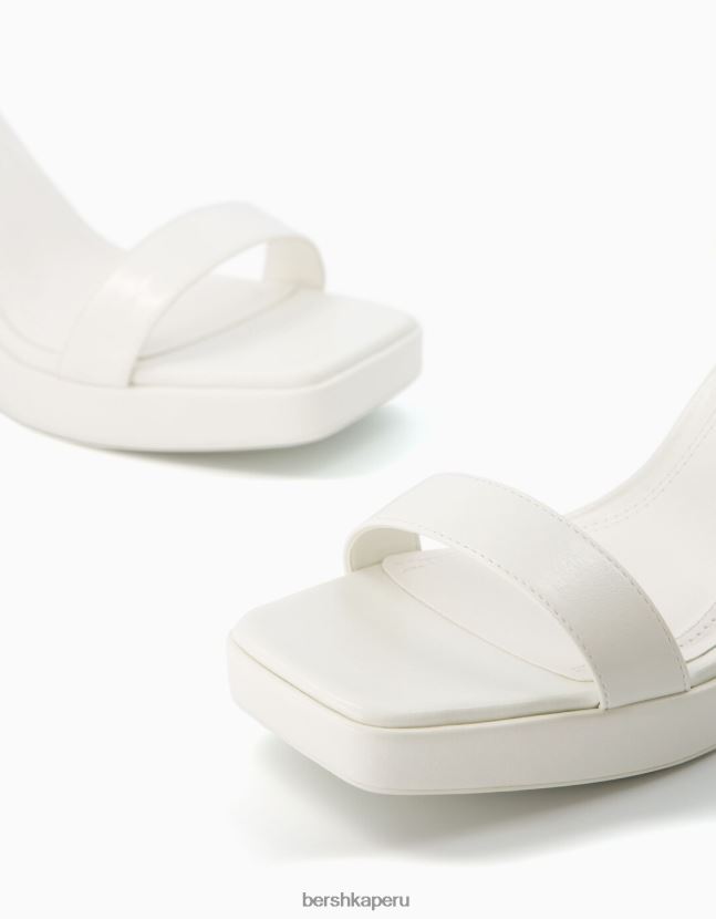 blanco Bershka mujer mini sandalias de plataforma con correa en el tobillo 806J6B2150