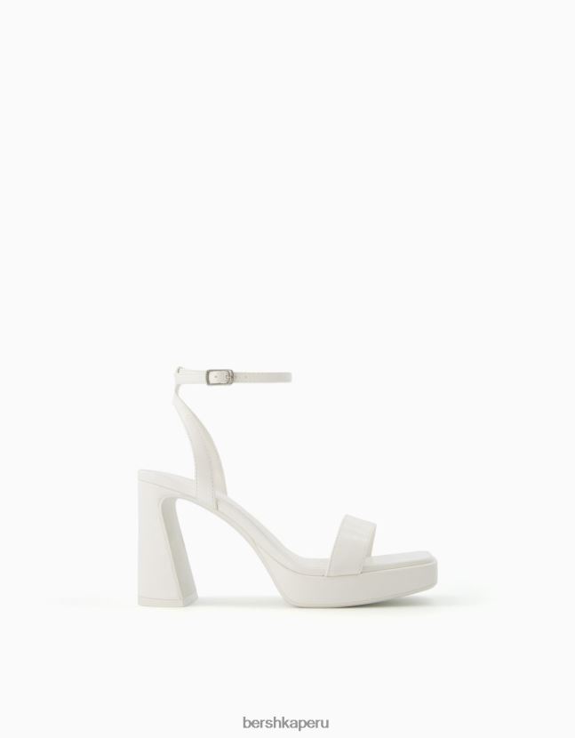 blanco Bershka mujer mini sandalias de plataforma con correa en el tobillo 806J6B2150