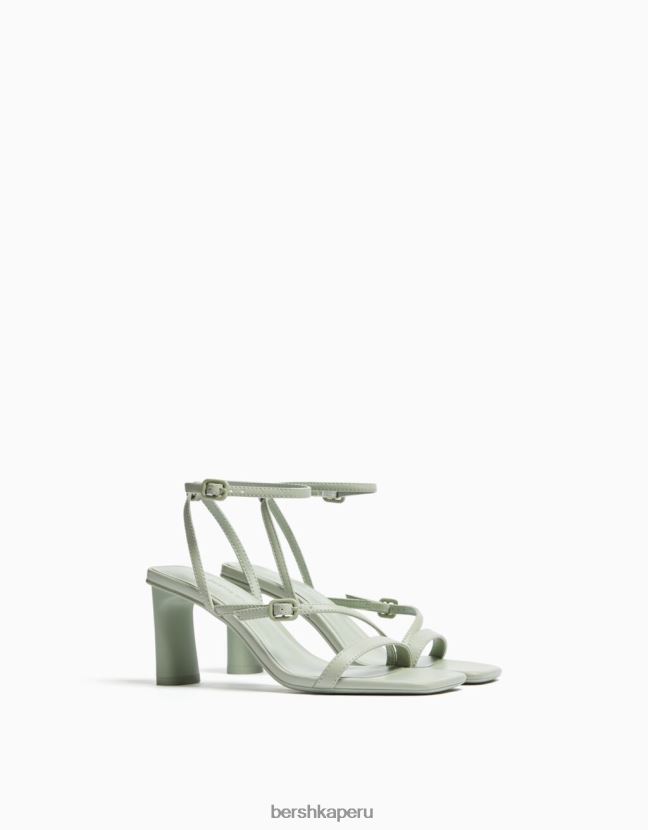 caqui Bershka mujer sandalias de tiras con tiras en el tobillo 806J6B2191