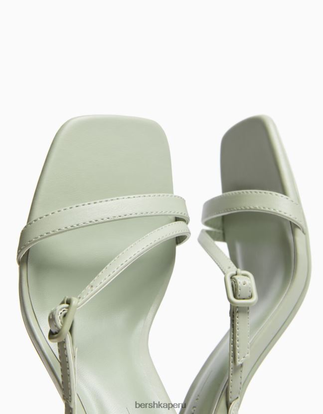 caqui Bershka mujer sandalias de tiras con tiras en el tobillo 806J6B2191