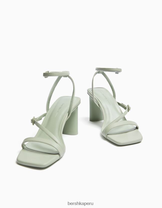 caqui Bershka mujer sandalias de tiras con tiras en el tobillo 806J6B2191