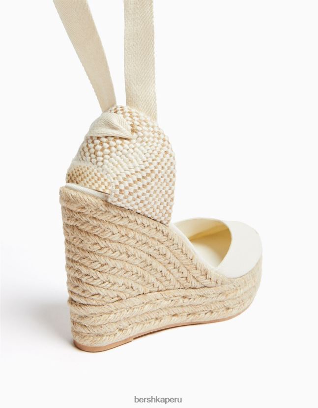 crudo Bershka mujer cuña de yute con cordones 806J6B2206