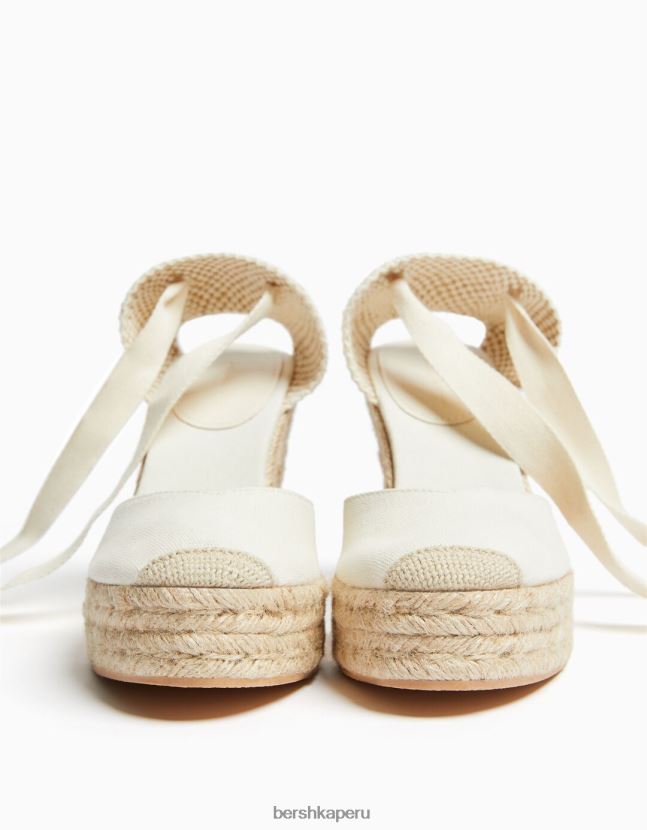 crudo Bershka mujer cuña de yute con cordones 806J6B2206