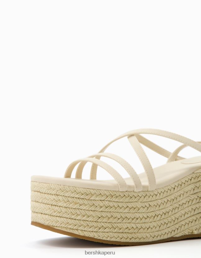 crudo Bershka mujer cuñas de yute multitiras con pulsera en el tobillo 806J6B1853