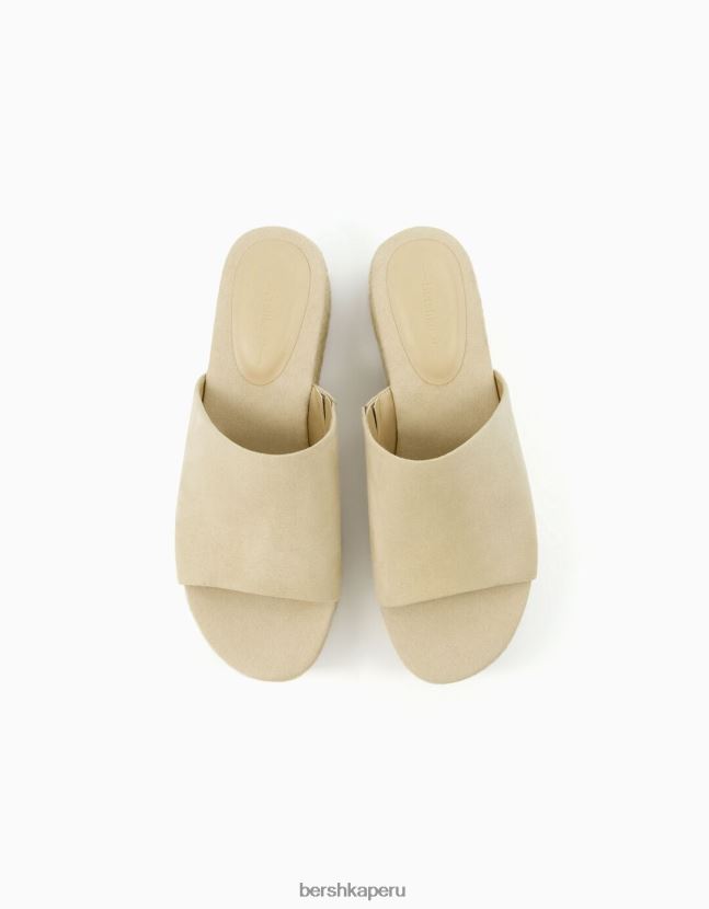 crudo Bershka mujer mulas con plataformas de yute 806J6B2141