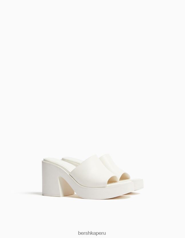 crudo Bershka mujer mules con plataforma y tacón alto 806J6B2145