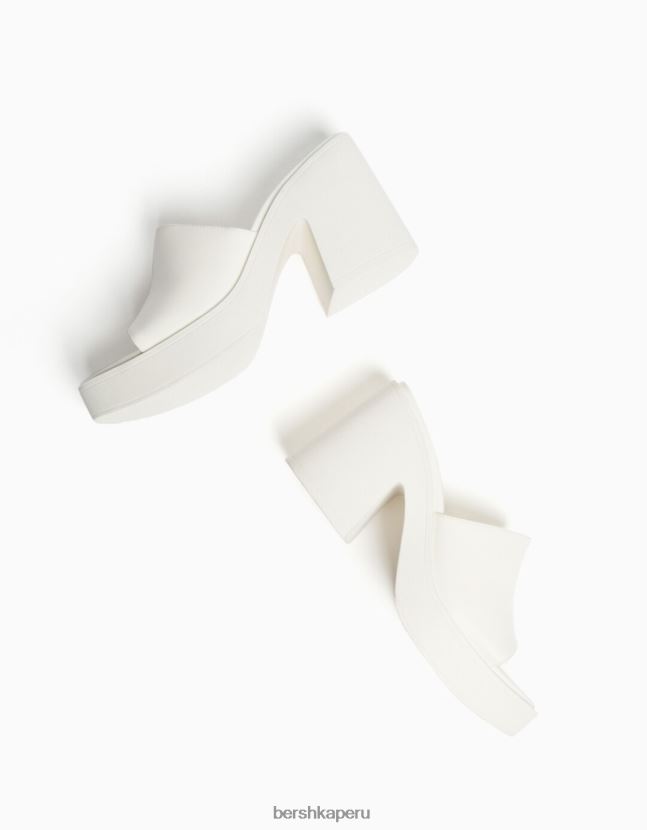 crudo Bershka mujer mules con plataforma y tacón alto 806J6B2145