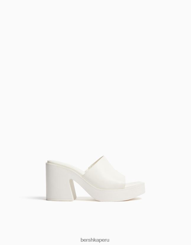 crudo Bershka mujer mules con plataforma y tacón alto 806J6B2145