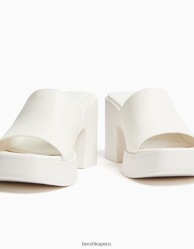 crudo Bershka mujer mules con plataforma y tacón alto 806J6B2146