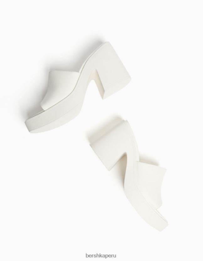crudo Bershka mujer mules con plataforma y tacón alto 806J6B2146