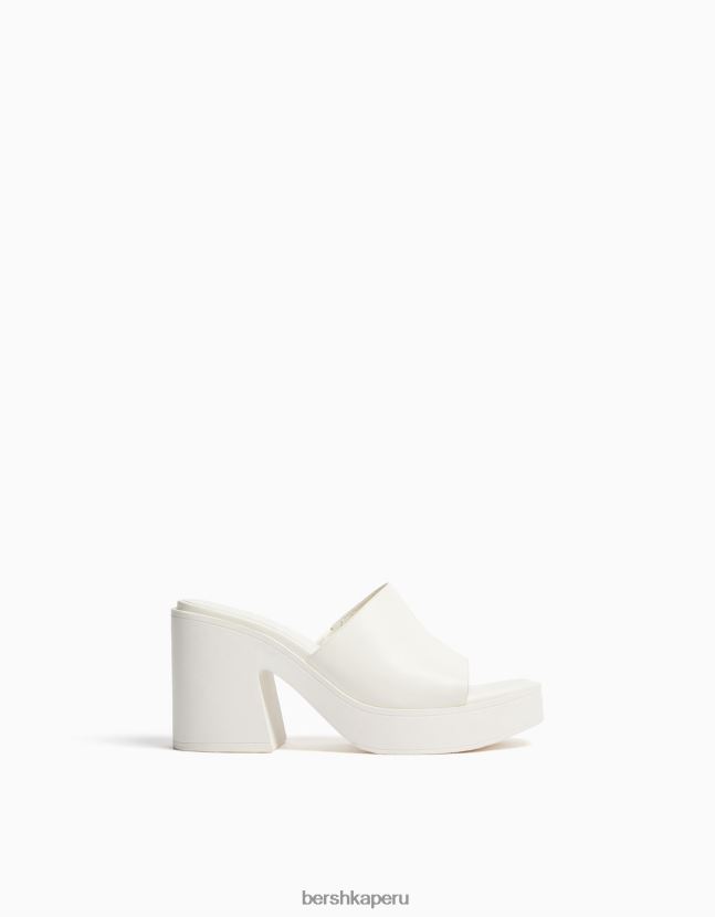 crudo Bershka mujer mules con plataforma y tacón alto 806J6B2146