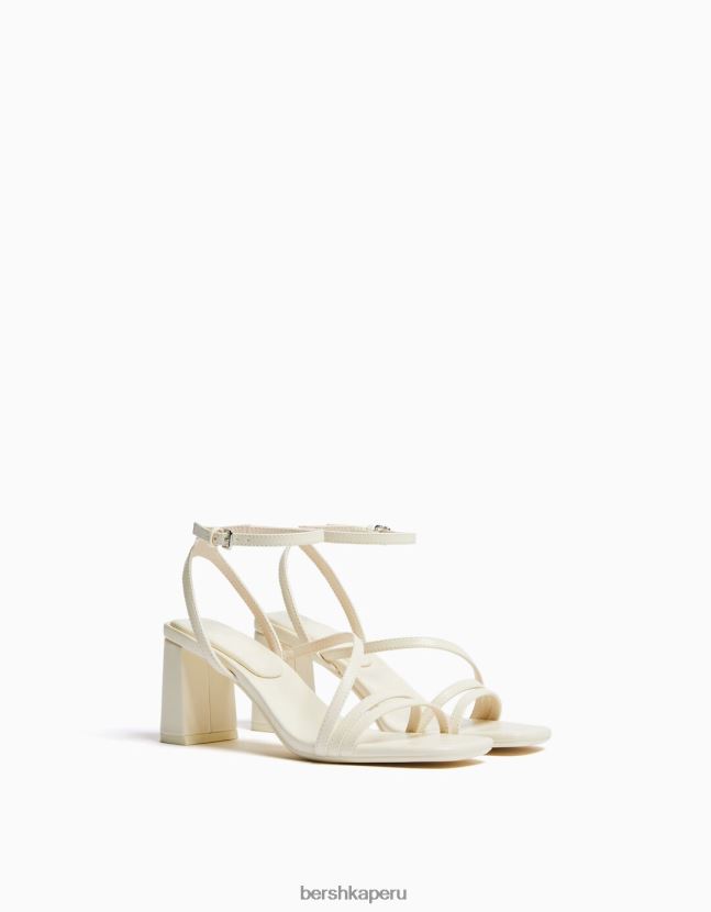 crudo Bershka mujer sandalias de tiras con tiras en el tobillo 806J6B2135