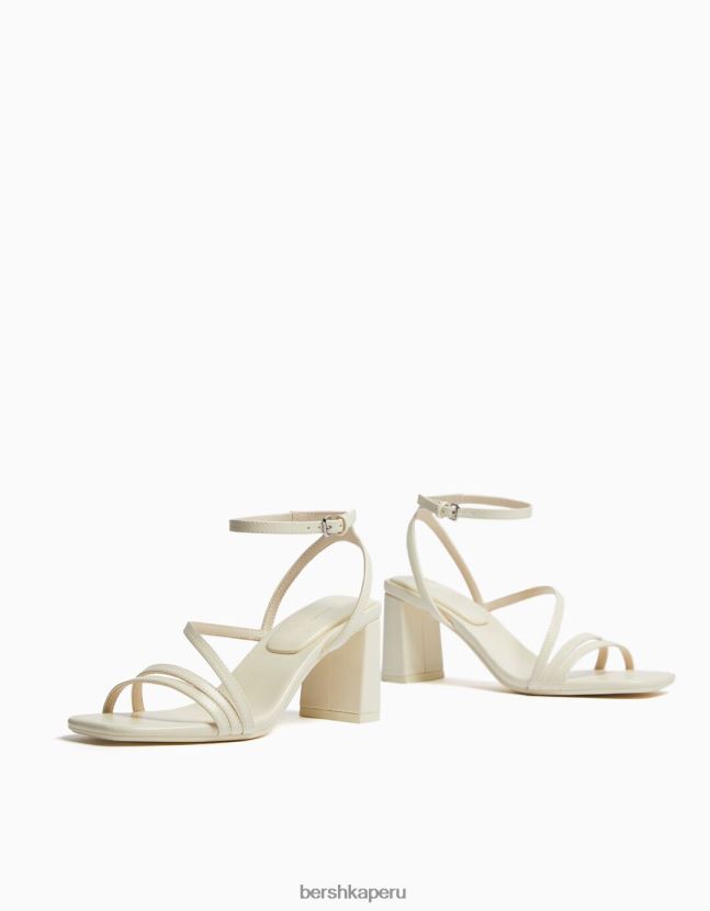 crudo Bershka mujer sandalias de tiras con tiras en el tobillo 806J6B2135
