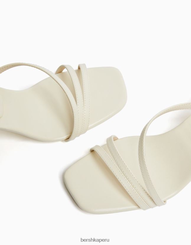 crudo Bershka mujer sandalias de tiras con tiras en el tobillo 806J6B2135