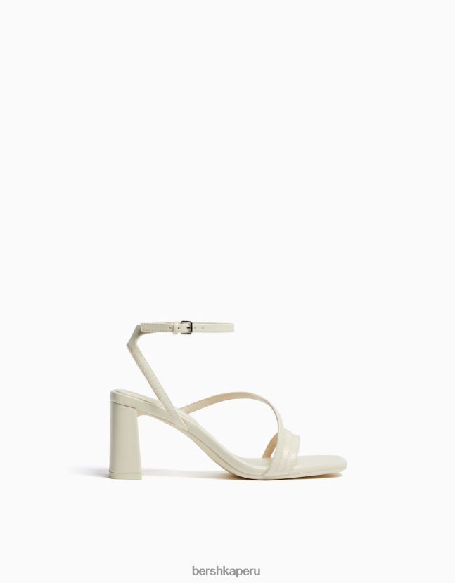 crudo Bershka mujer sandalias de tiras con tiras en el tobillo 806J6B2135