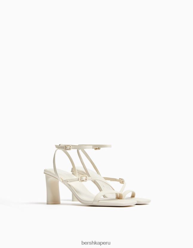 crudo Bershka mujer sandalias de tiras con tiras en el tobillo 806J6B2142