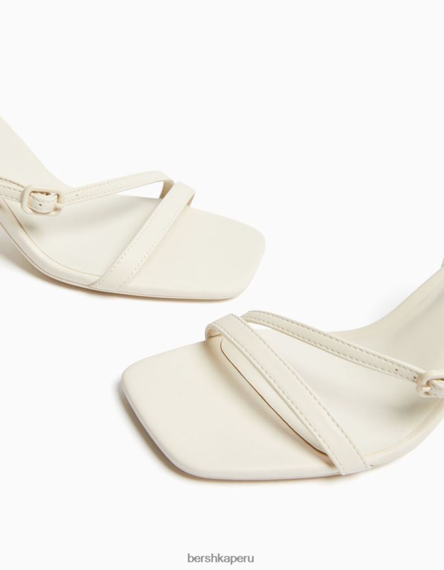 crudo Bershka mujer sandalias de tiras con tiras en el tobillo 806J6B2142