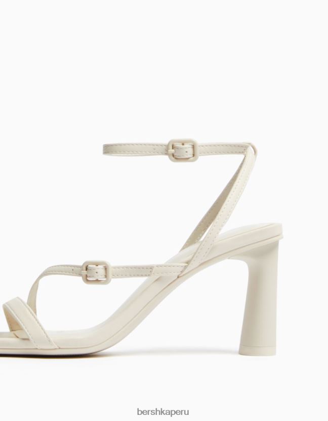 crudo Bershka mujer sandalias de tiras con tiras en el tobillo 806J6B2143