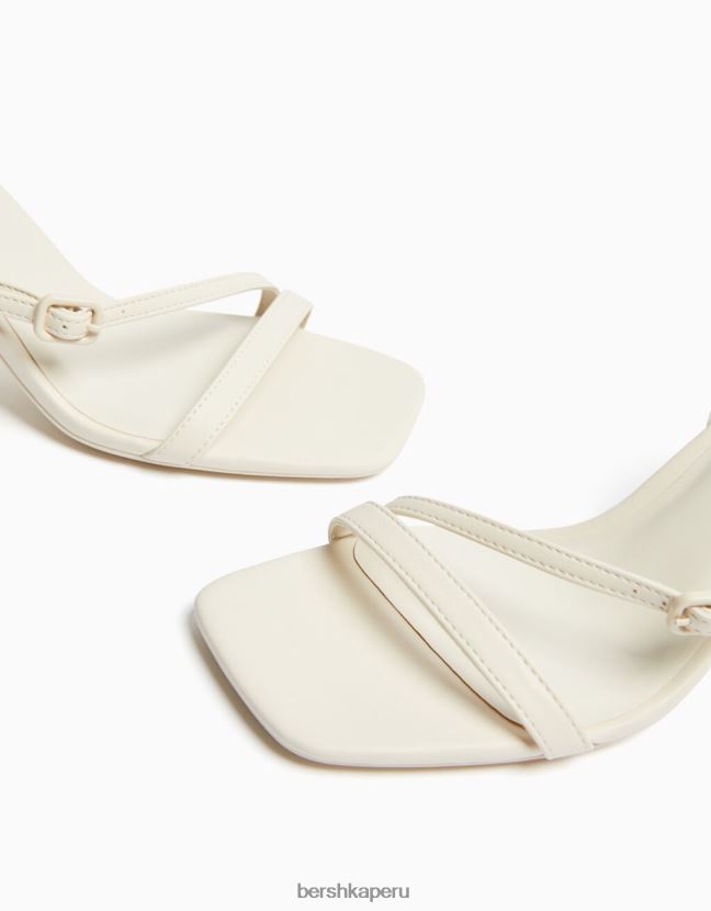 crudo Bershka mujer sandalias de tiras con tiras en el tobillo 806J6B2143
