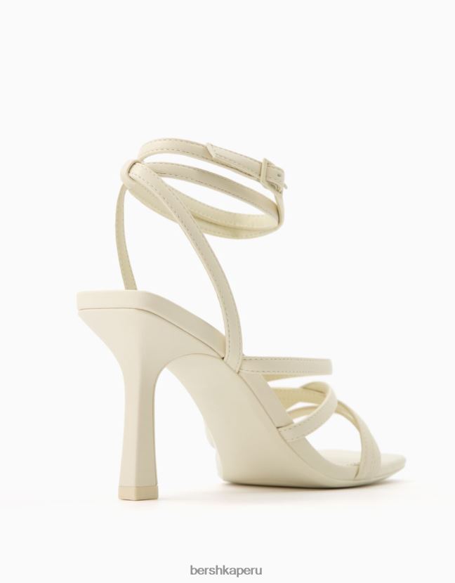 crudo Bershka mujer sandalias de tiras con tiras en el tobillo 806J6B2151