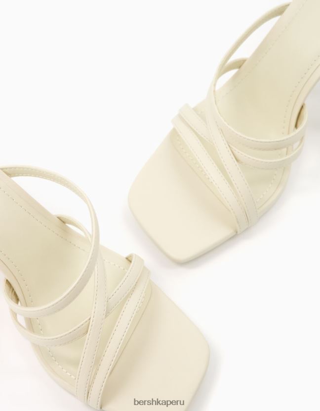 crudo Bershka mujer sandalias de tiras con tiras en el tobillo 806J6B2151