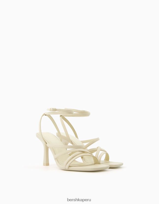 crudo Bershka mujer sandalias de tiras con tiras en el tobillo 806J6B2152