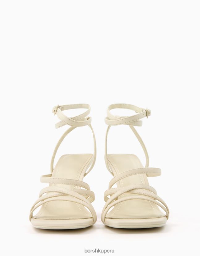 crudo Bershka mujer sandalias de tiras con tiras en el tobillo 806J6B2152