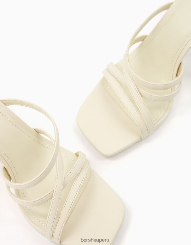 crudo Bershka mujer sandalias de tiras con tiras en el tobillo 806J6B2152