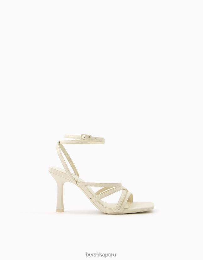 crudo Bershka mujer sandalias de tiras con tiras en el tobillo 806J6B2152