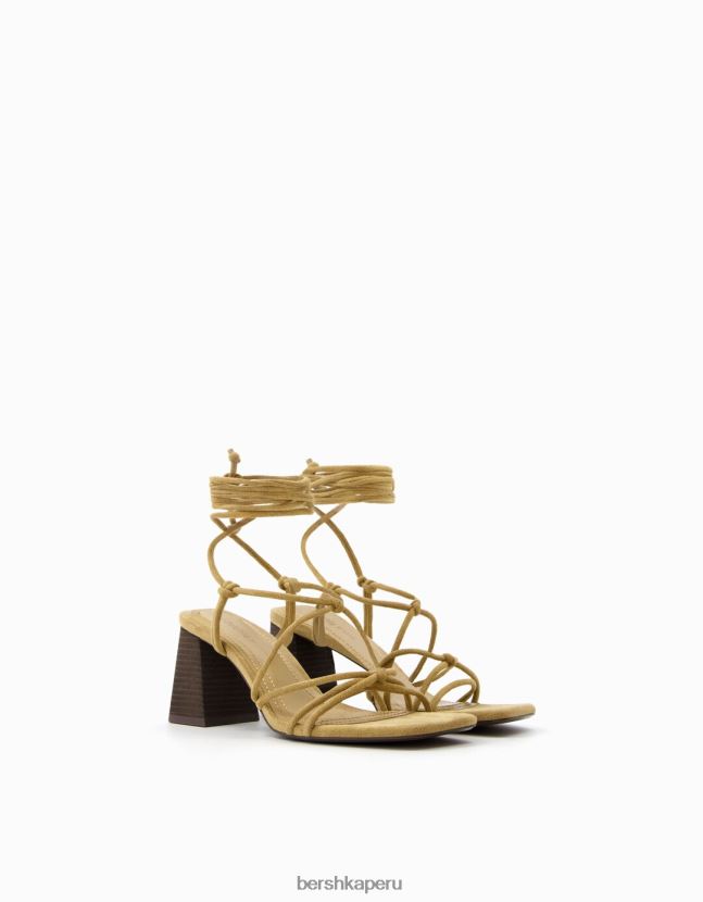 exclusivo Bershka mujer sandalias de tacón atadas con detalles de nudo 806J6B2157