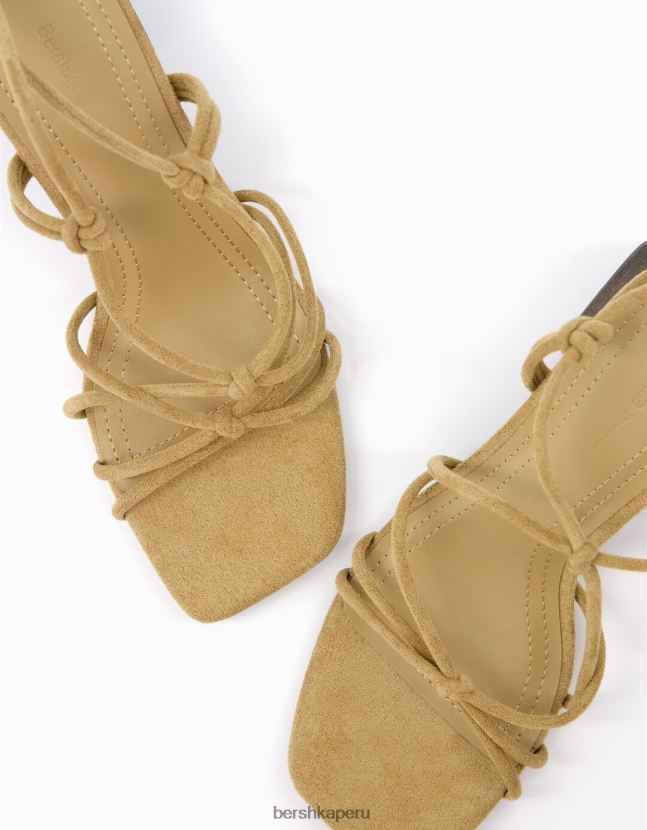 exclusivo Bershka mujer sandalias de tacón atadas con detalles de nudo 806J6B2157
