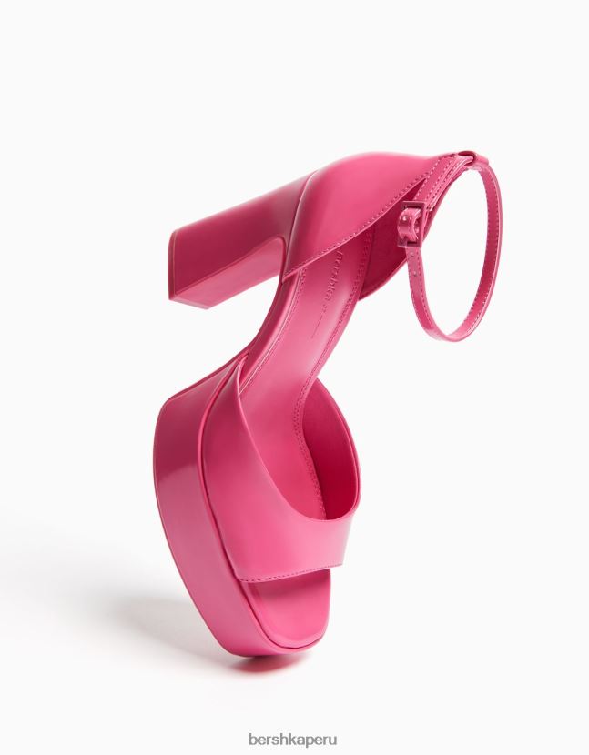 fucsia Bershka mujer sandalias de plataforma con correa en el tobillo 806J6B2187