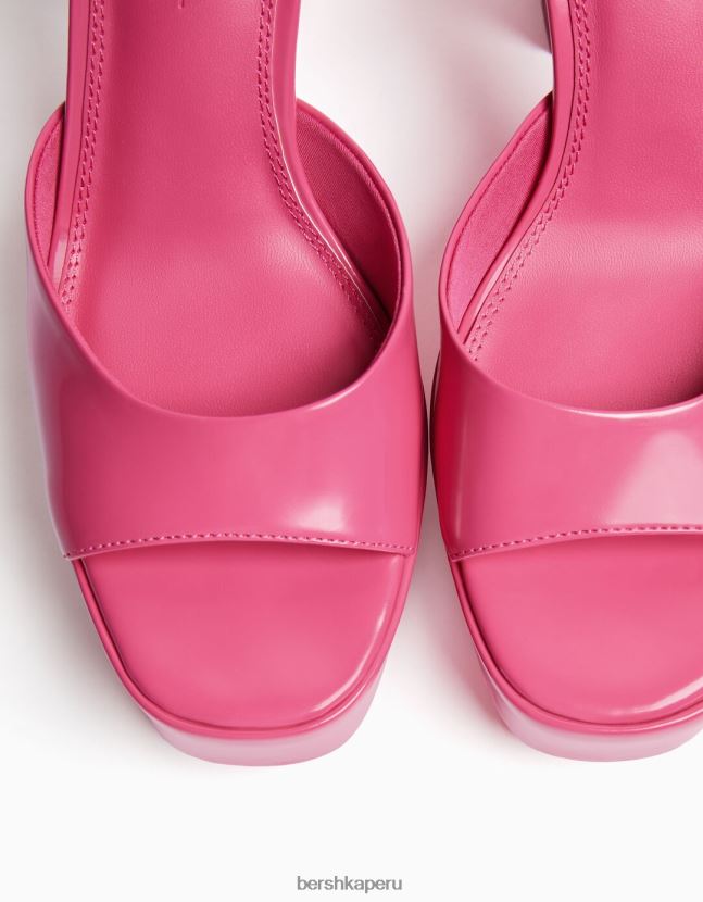 fucsia Bershka mujer sandalias de plataforma con correa en el tobillo 806J6B2187