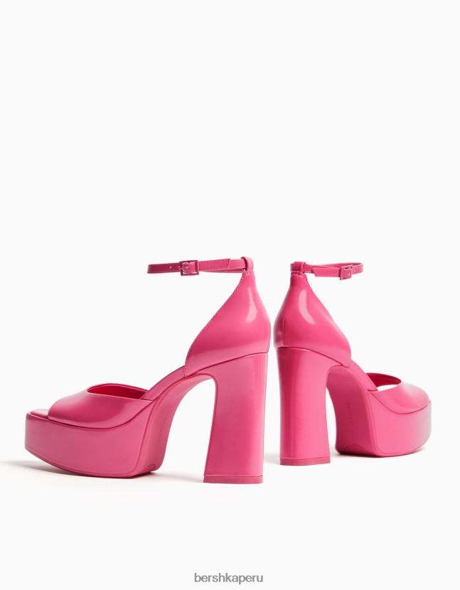 fucsia Bershka mujer sandalias de plataforma con correa en el tobillo 806J6B2187