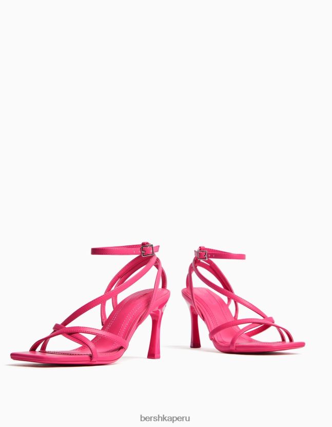 fucsia Bershka mujer sandalias de tiras con tiras en el tobillo 806J6B1905