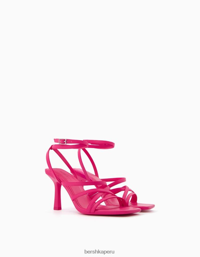 fucsia Bershka mujer sandalias de tiras con tiras en el tobillo 806J6B2164