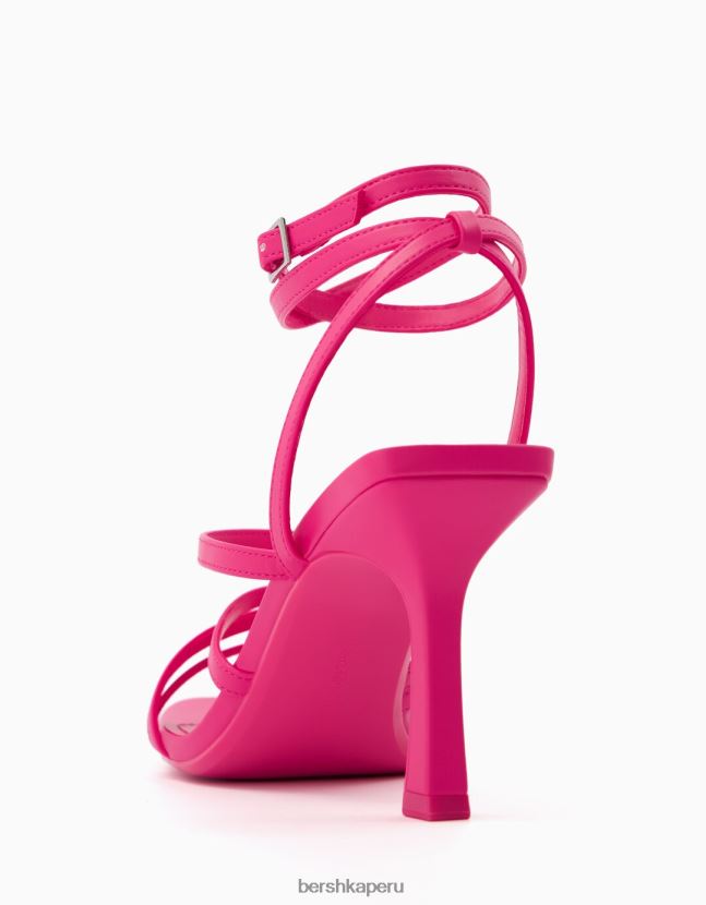 fucsia Bershka mujer sandalias de tiras con tiras en el tobillo 806J6B2164