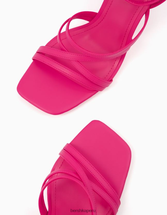 fucsia Bershka mujer sandalias de tiras con tiras en el tobillo 806J6B2164