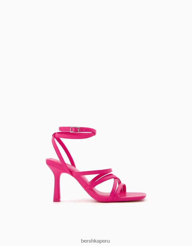 fucsia Bershka mujer sandalias de tiras con tiras en el tobillo 806J6B2164