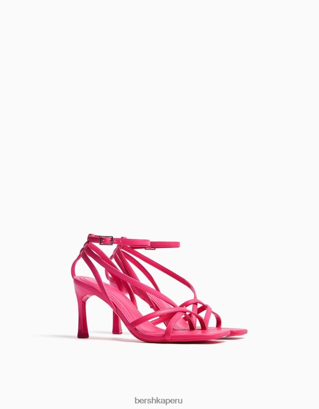fucsia Bershka mujer sandalias de tiras con tiras en el tobillo 806J6B2179