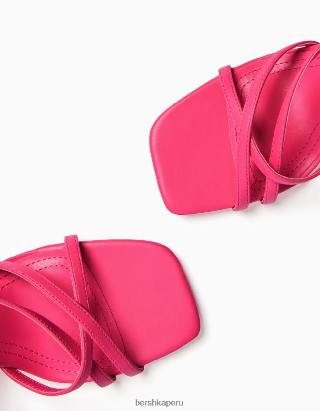 fucsia Bershka mujer sandalias de tiras con tiras en el tobillo 806J6B2179