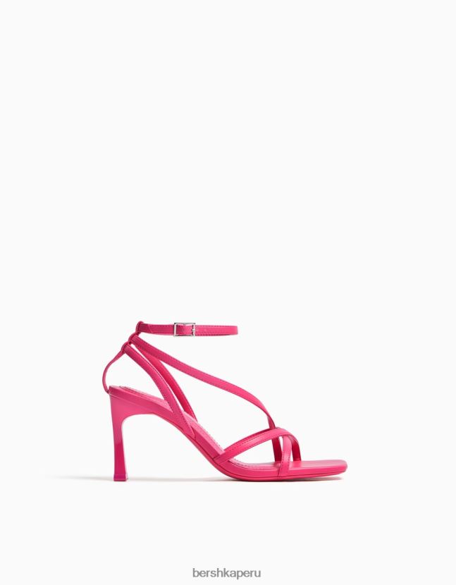 fucsia Bershka mujer sandalias de tiras con tiras en el tobillo 806J6B2179