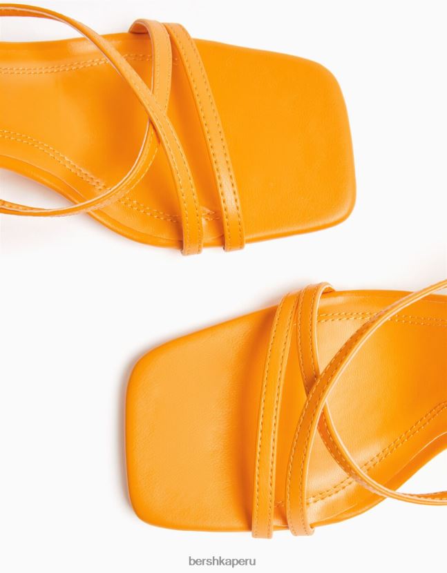 naranja Bershka mujer sandalias de tiras con tiras en el tobillo 806J6B2163