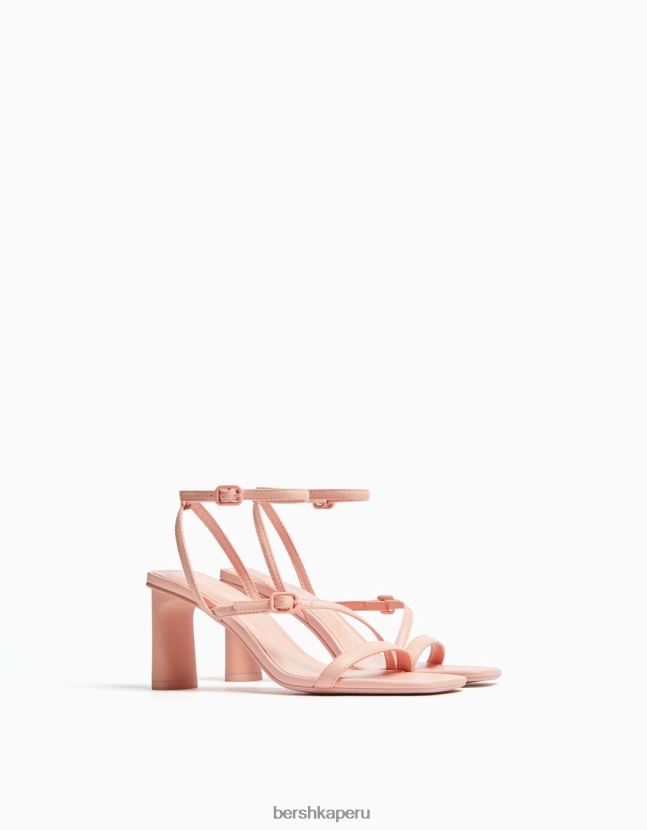 naranja Bershka mujer sandalias de tiras con tiras en el tobillo 806J6B2193