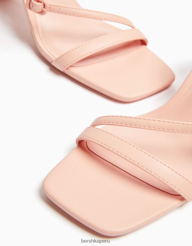 naranja Bershka mujer sandalias de tiras con tiras en el tobillo 806J6B2193