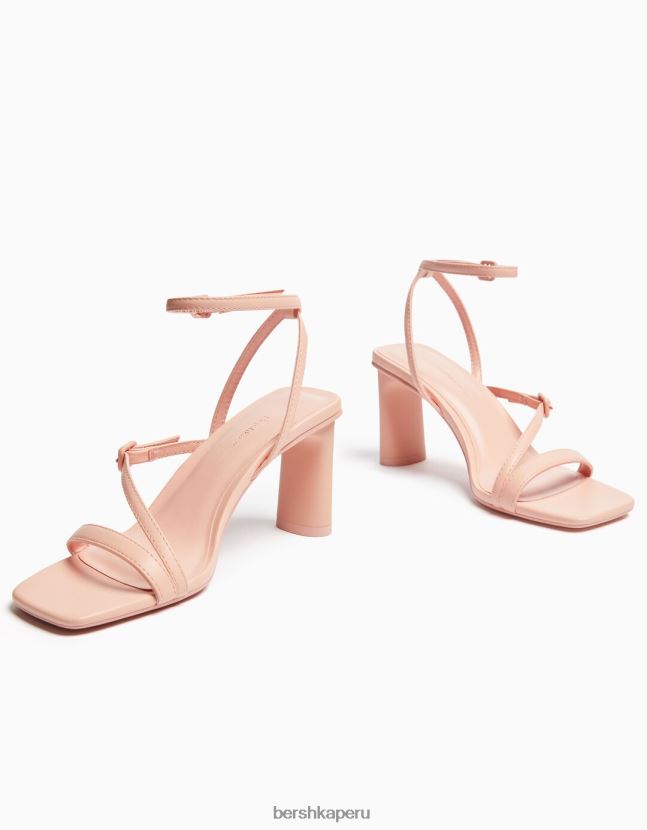 naranja Bershka mujer sandalias de tiras con tiras en el tobillo 806J6B2193