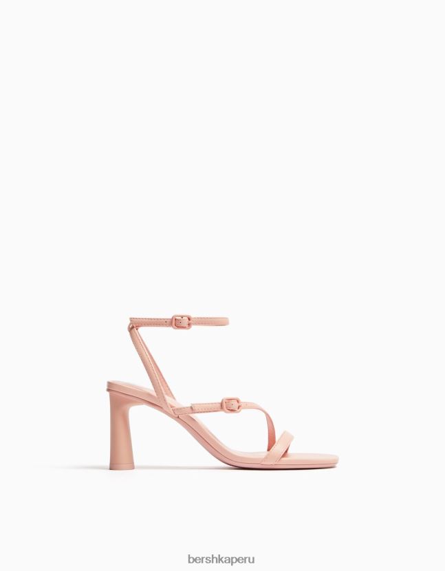 naranja Bershka mujer sandalias de tiras con tiras en el tobillo 806J6B2193